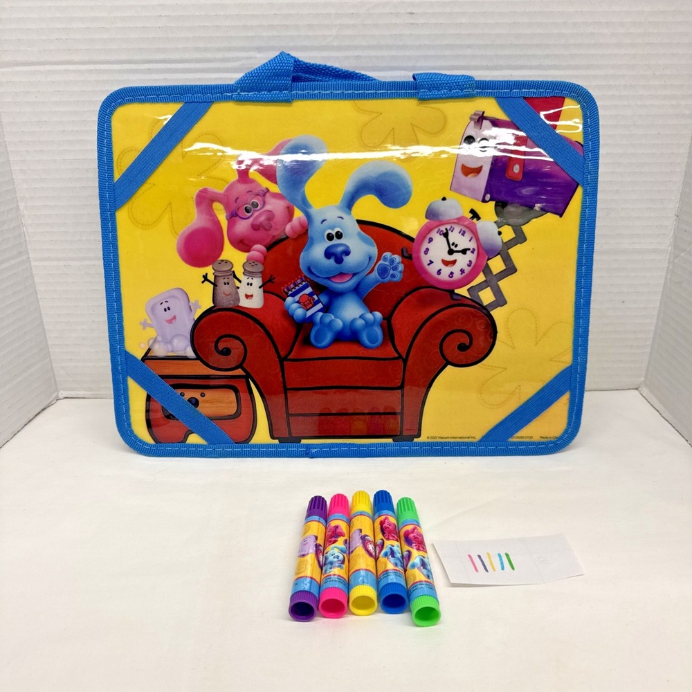 Blues Clues Lap Desk 13 x 10 Cushion Back with zipper pouch Markers